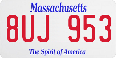 MA license plate 8UJ953