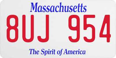 MA license plate 8UJ954