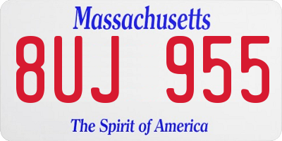 MA license plate 8UJ955