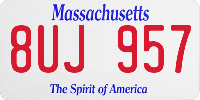 MA license plate 8UJ957