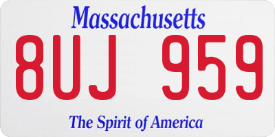 MA license plate 8UJ959