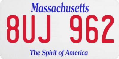 MA license plate 8UJ962
