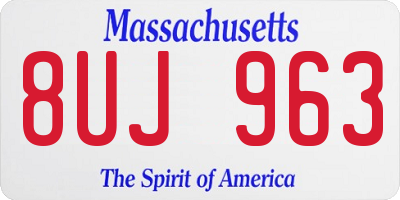 MA license plate 8UJ963