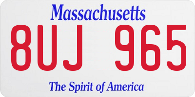 MA license plate 8UJ965