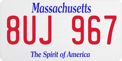 MA license plate 8UJ967
