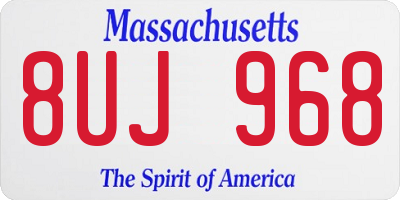 MA license plate 8UJ968