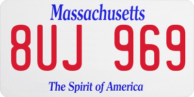 MA license plate 8UJ969