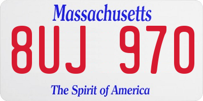 MA license plate 8UJ970