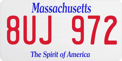 MA license plate 8UJ972