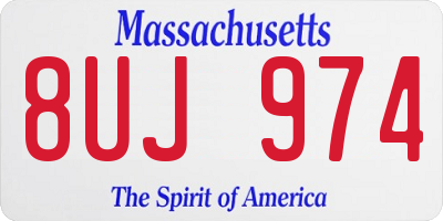MA license plate 8UJ974