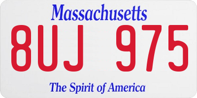 MA license plate 8UJ975