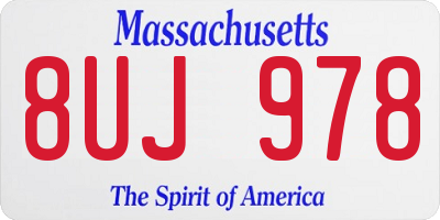 MA license plate 8UJ978