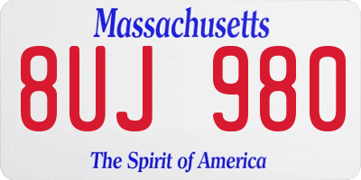 MA license plate 8UJ980