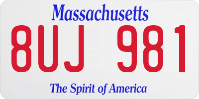 MA license plate 8UJ981