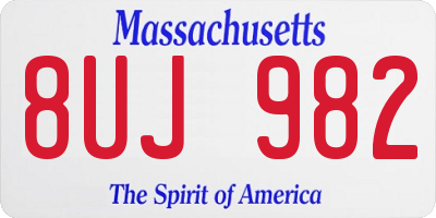 MA license plate 8UJ982