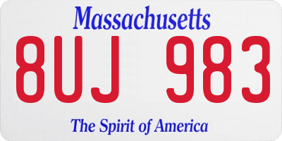 MA license plate 8UJ983