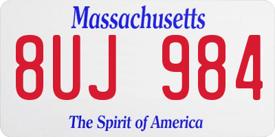 MA license plate 8UJ984
