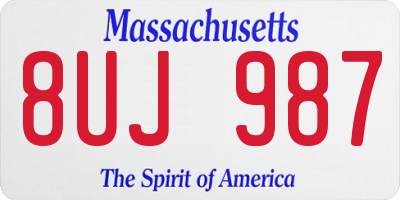 MA license plate 8UJ987