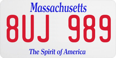 MA license plate 8UJ989