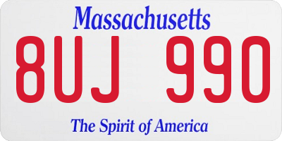 MA license plate 8UJ990