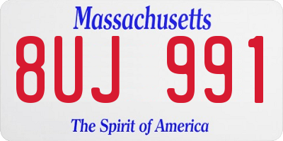 MA license plate 8UJ991
