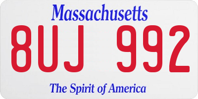 MA license plate 8UJ992