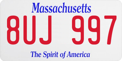 MA license plate 8UJ997