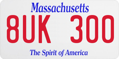 MA license plate 8UK300