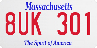 MA license plate 8UK301