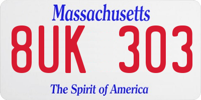 MA license plate 8UK303