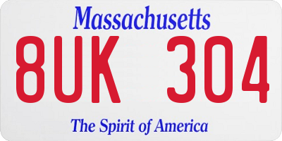 MA license plate 8UK304