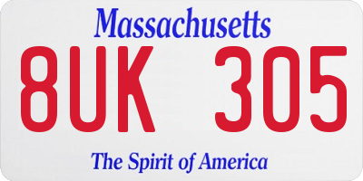MA license plate 8UK305