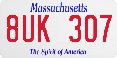 MA license plate 8UK307