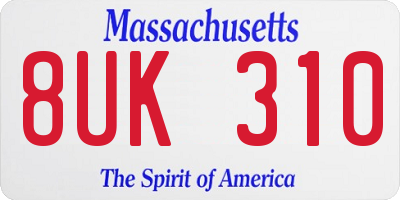 MA license plate 8UK310