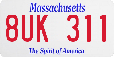 MA license plate 8UK311