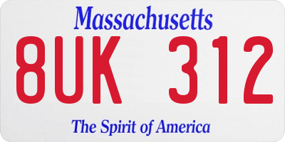 MA license plate 8UK312