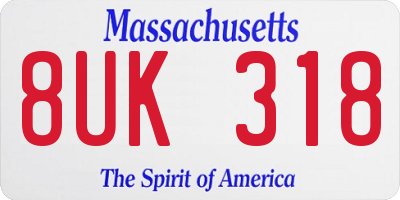 MA license plate 8UK318
