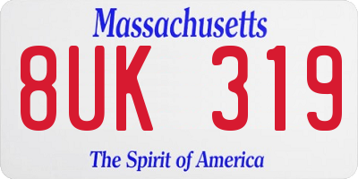 MA license plate 8UK319