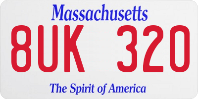 MA license plate 8UK320