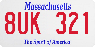 MA license plate 8UK321