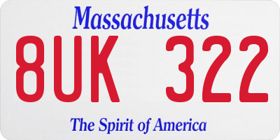 MA license plate 8UK322