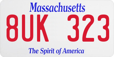 MA license plate 8UK323