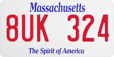 MA license plate 8UK324