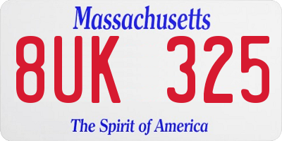 MA license plate 8UK325