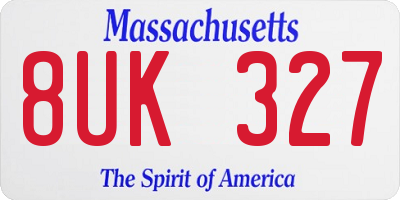 MA license plate 8UK327