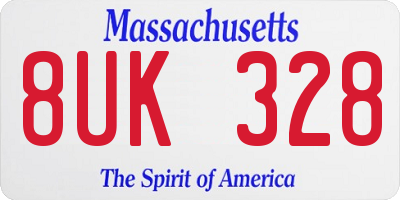 MA license plate 8UK328