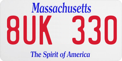 MA license plate 8UK330