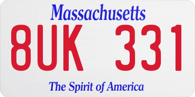 MA license plate 8UK331