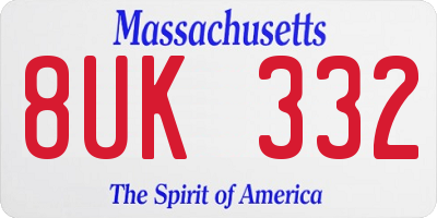 MA license plate 8UK332