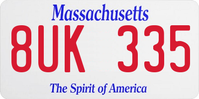MA license plate 8UK335